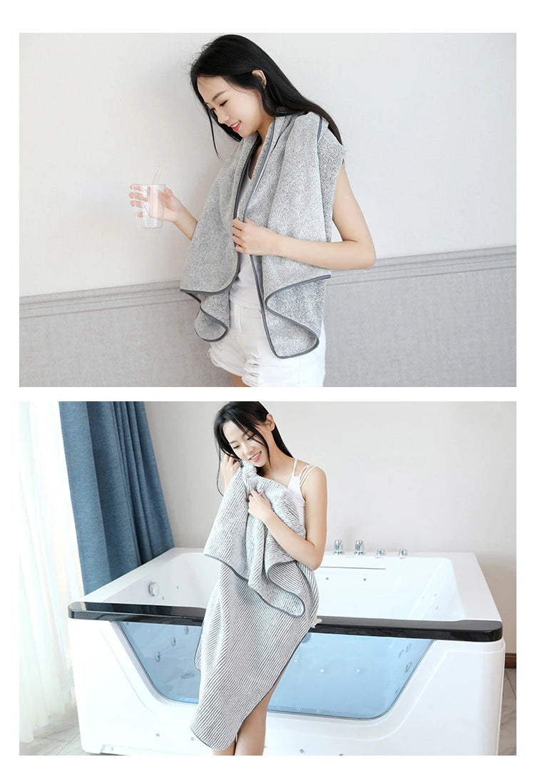 Thickened Bath Towels for The Body Microfiber Towel for Gym Sports Shower Robe for Spa Beath Home