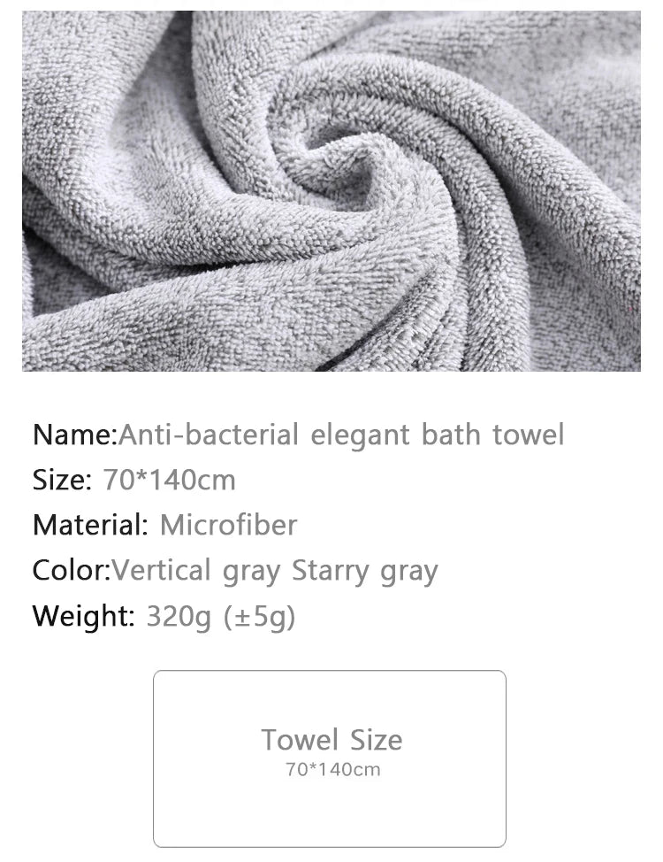 Thickened Bath Towels for The Body Microfiber Towel for Gym Sports Shower Robe for Spa Beath Home